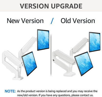 Dual Monitor Stand for Desk, Monitor Arms for 2 Monitors 32 27 24 22 Inches, Height Adjustable Double Monitor Mount, VESA Mount with C-Clamp & Grommet Base, Holds 4.4-17.6lbs