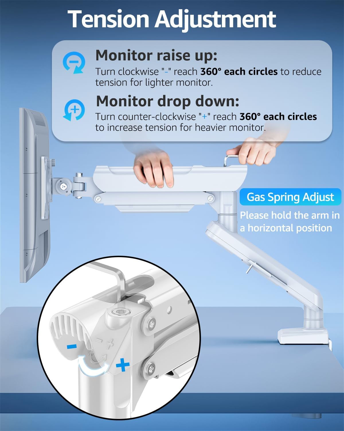 Dual Monitor Stand for Desk, Monitor Arms for 2 Monitors 32 27 24 22 Inches, Height Adjustable Double Monitor Mount, VESA Mount with C-Clamp & Grommet Base, Holds 4.4-17.6lbs
