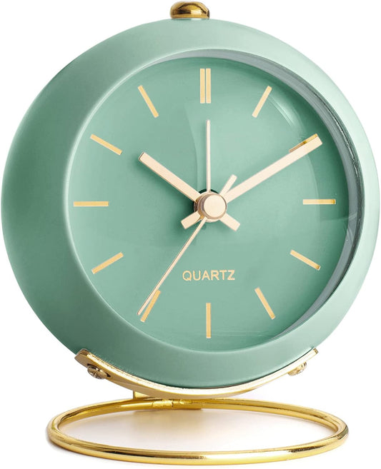 ® Battery Operated Analog Desk Alarm Clock with Light, Table Clock