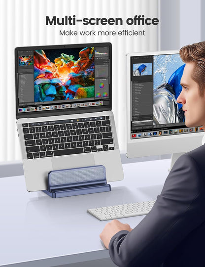 5 in 1 Vertical Laptop Stand Holder,Adjustable ABS Plastic Laptop Organizer Desktop Management Notebook Dock,Vertical Laptop Stand Space Saving for MacBook,Surface,Samsung,HP,Dell,Chrome Book