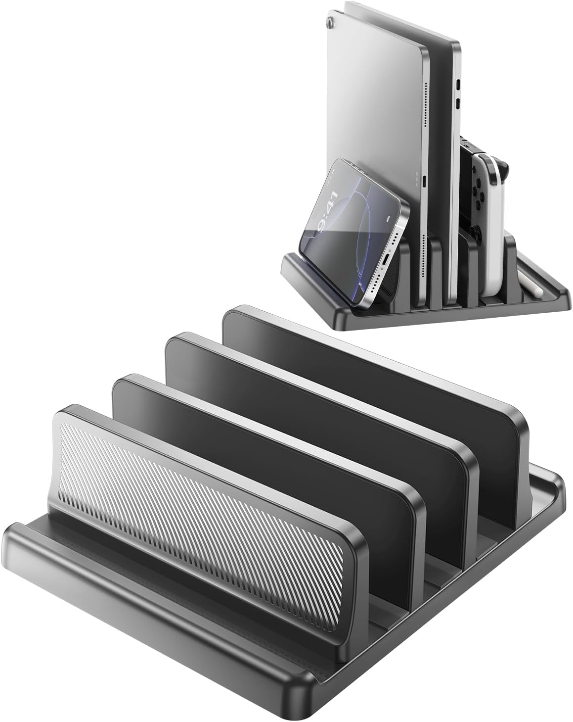 5 in 1 Vertical Laptop Stand Holder,Adjustable ABS Plastic Laptop Organizer Desktop Management Notebook Dock,Vertical Laptop Stand Space Saving for MacBook,Surface,Samsung,HP,Dell,Chrome Book