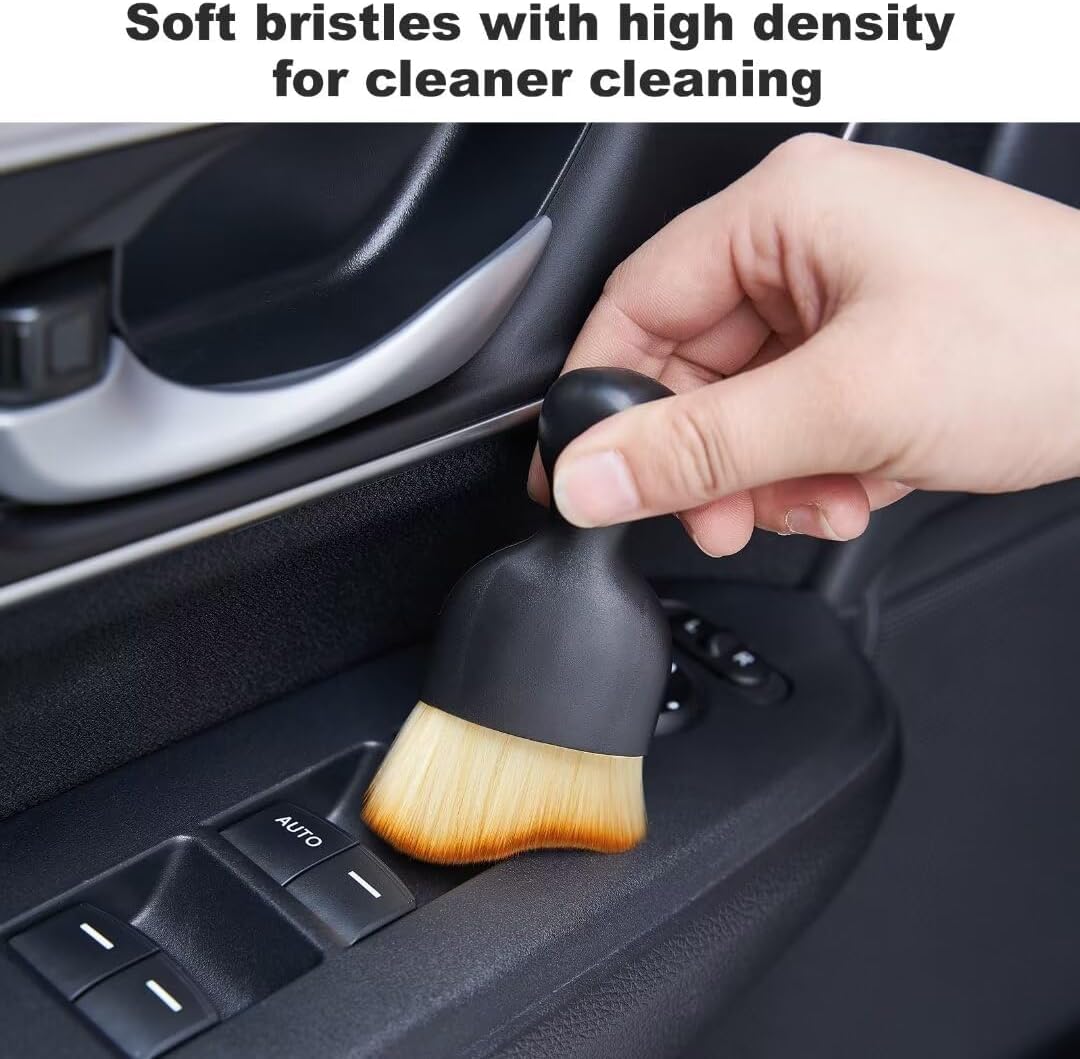 Car Interior and Exterior Soft bristles Detail dust Automotive Brush dusting Brush Dashboard Cleaning Brush Home Office Computer Keyboard dusting Tools+ Double-Sided Suede Cleaning Towel