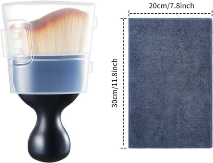 Car Interior and Exterior Soft bristles Detail dust Automotive Brush dusting Brush Dashboard Cleaning Brush Home Office Computer Keyboard dusting Tools+ Double-Sided Suede Cleaning Towel