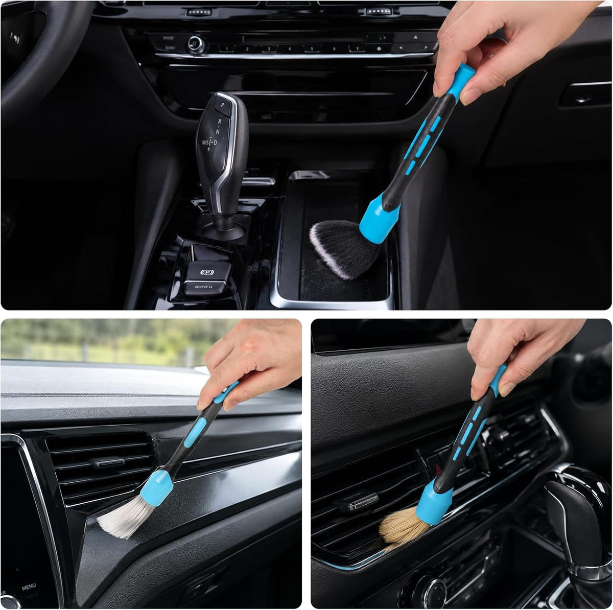 Car Interior and Exterior Soft bristles Detail dust Automotive Brush dusting Brush Dashboard Cleaning Brush Home Office Computer Keyboard dusting Tools+ Double-Sided Suede Cleaning Towel