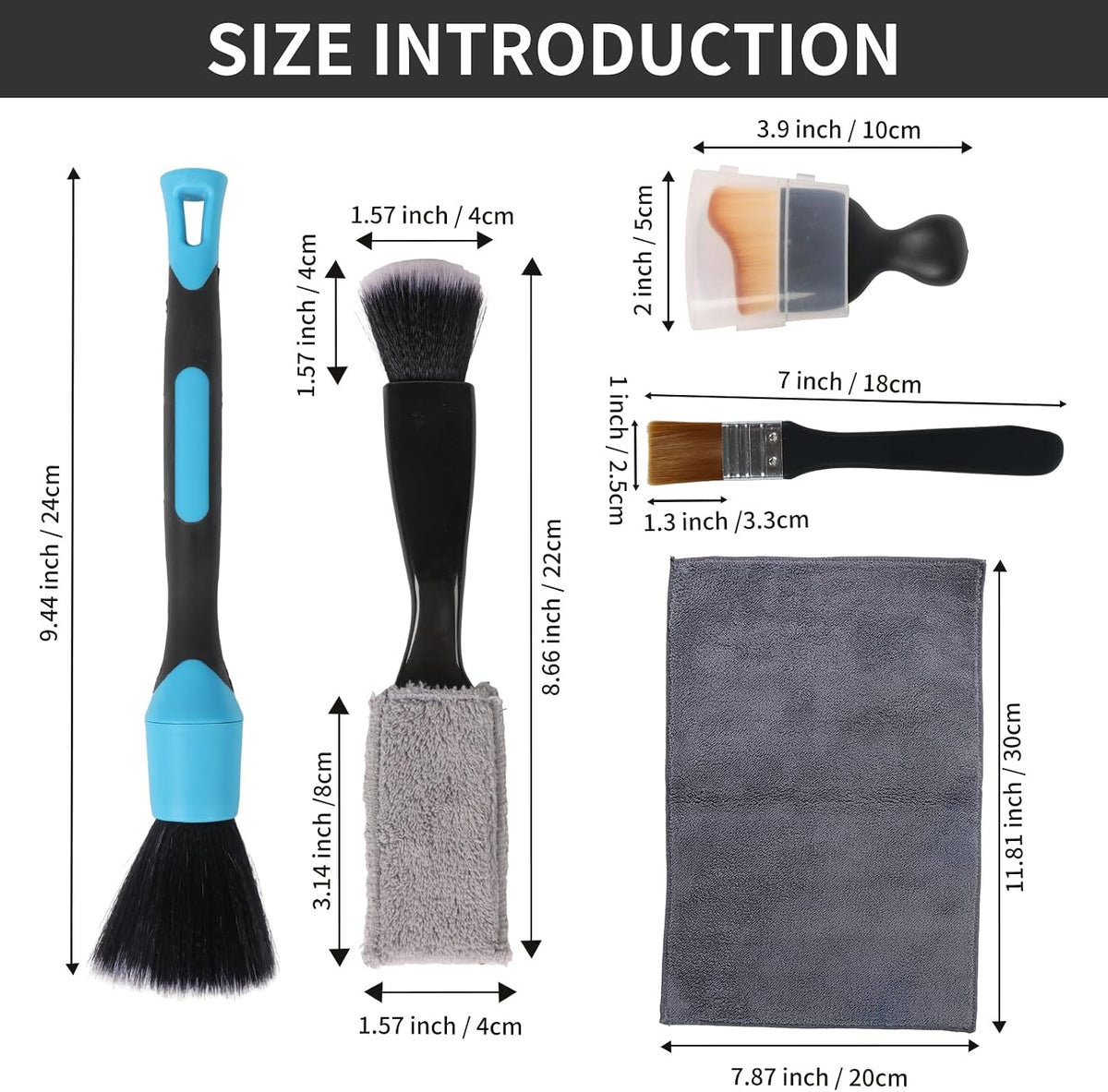 Car Interior and Exterior Soft bristles Detail dust Automotive Brush dusting Brush Dashboard Cleaning Brush Home Office Computer Keyboard dusting Tools+ Double-Sided Suede Cleaning Towel