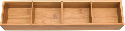 Bamboo Drawer Organizer with 3 Removable Dividers, Brown