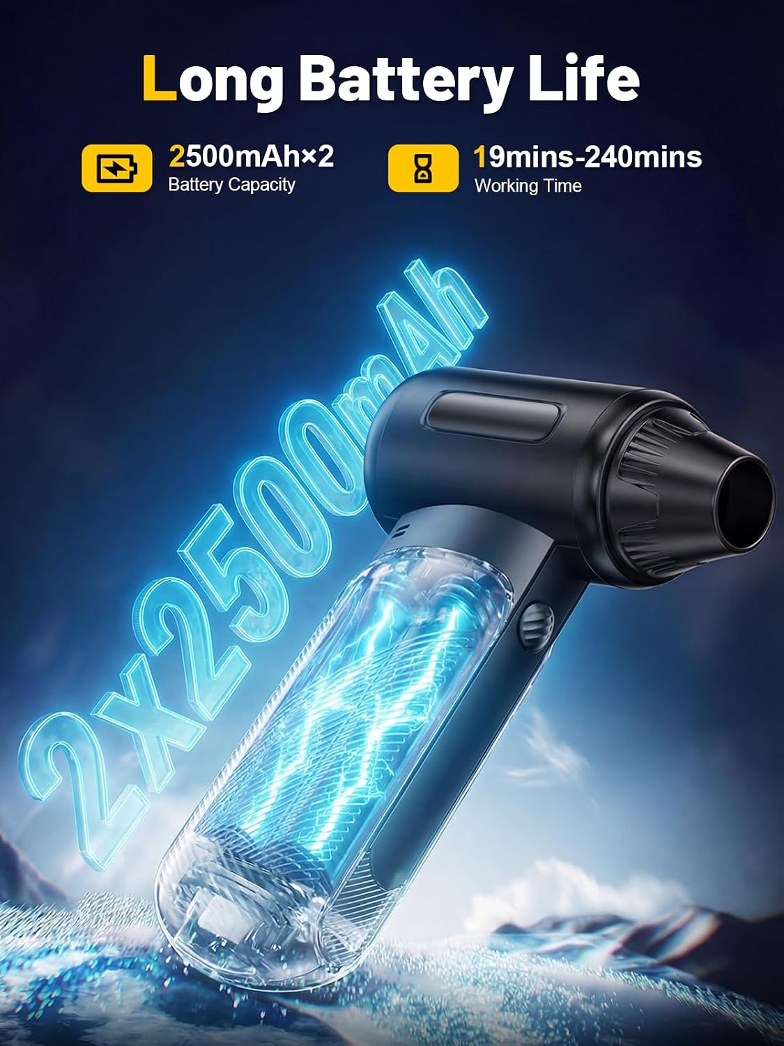 X213 Compressed Air Duster, 130000RPM, 3-Speed Adjustable, Electric