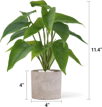 Fake Plants in Ceramic Pot, 11" Potted Artificial Plants Home Decor