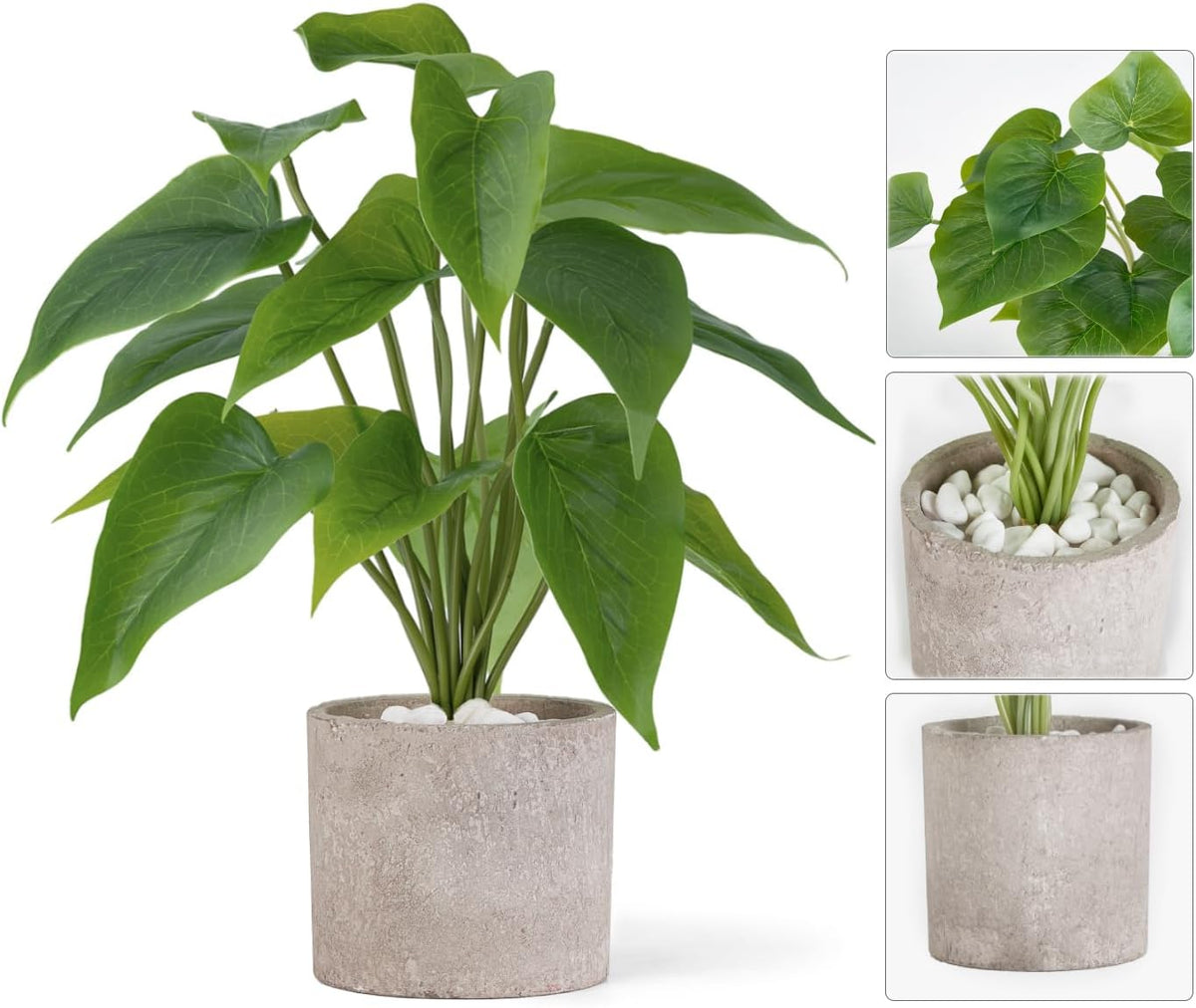 Fake Plants in Ceramic Pot, 11" Potted Artificial Plants Home Decor
