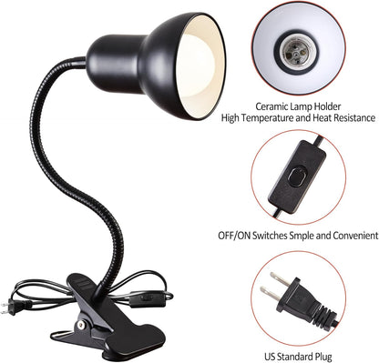 Clip on Desk Lamp, 360° Rotating Ggooseneck Lamp, Eye-Caring Desk Lamp