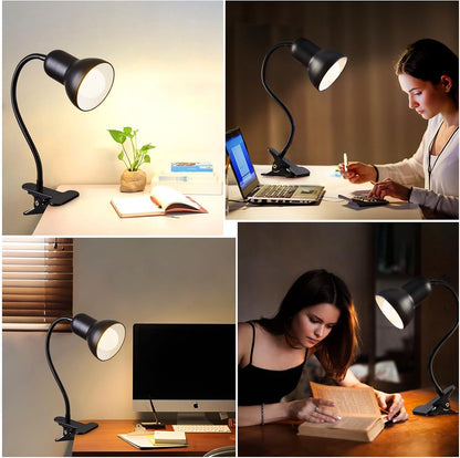 Clip on Desk Lamp, 360° Rotating Ggooseneck Lamp, Eye-Caring Desk Lamp