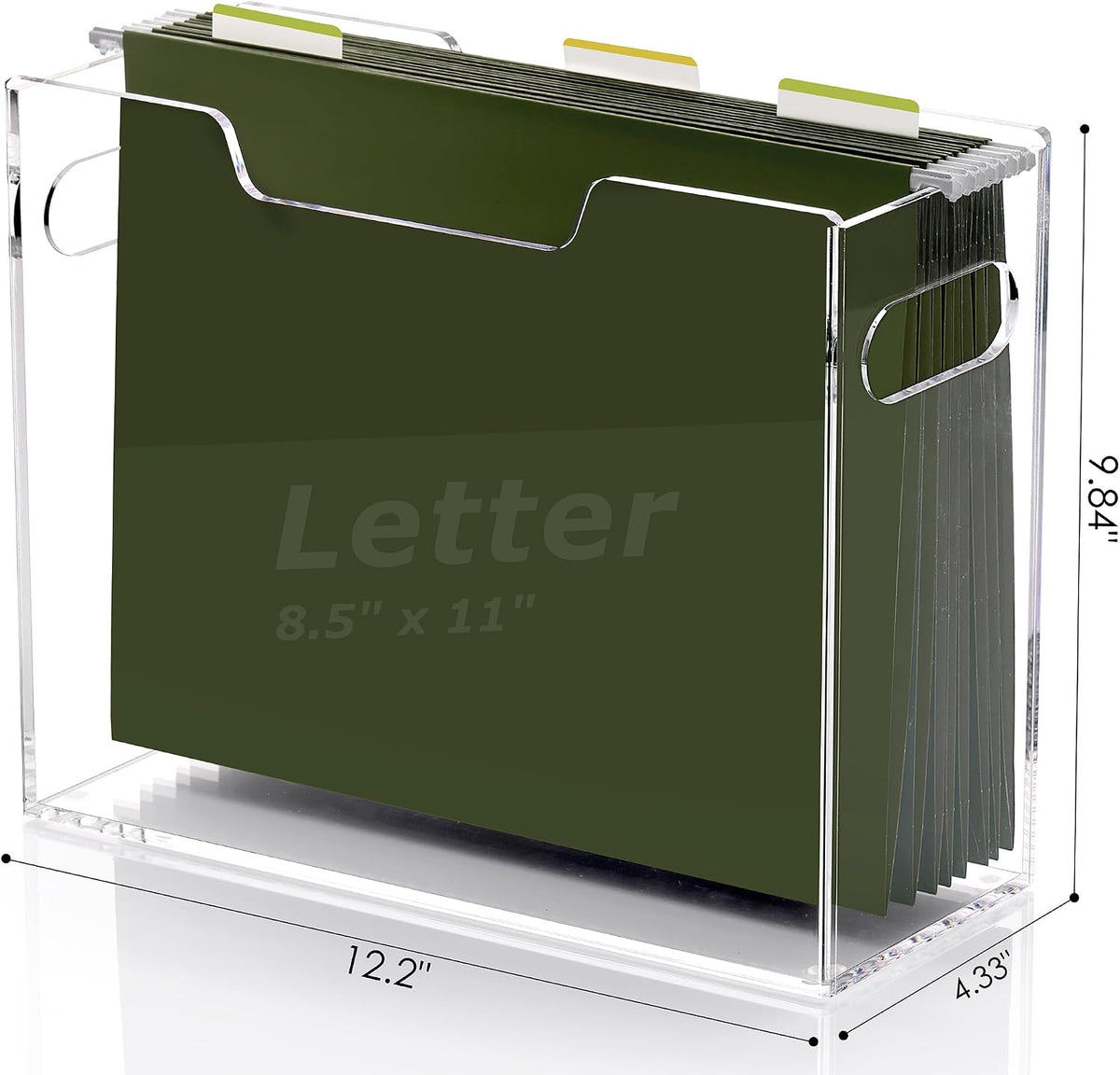 Acrylic Hanging File Organizer Box with Handles