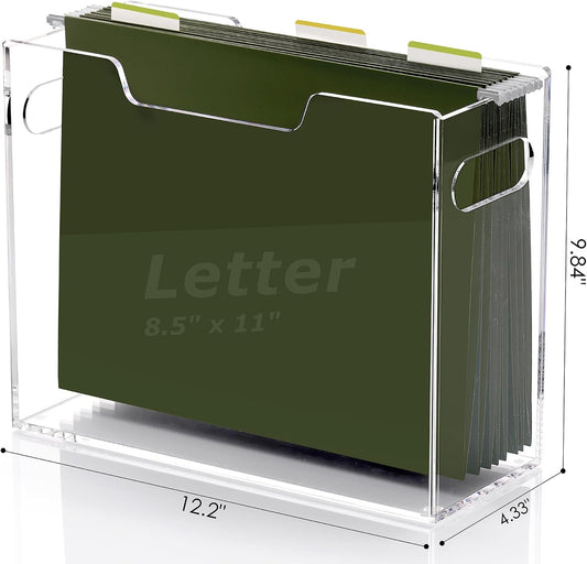 Acrylic Hanging File Organizer Box with Handles
