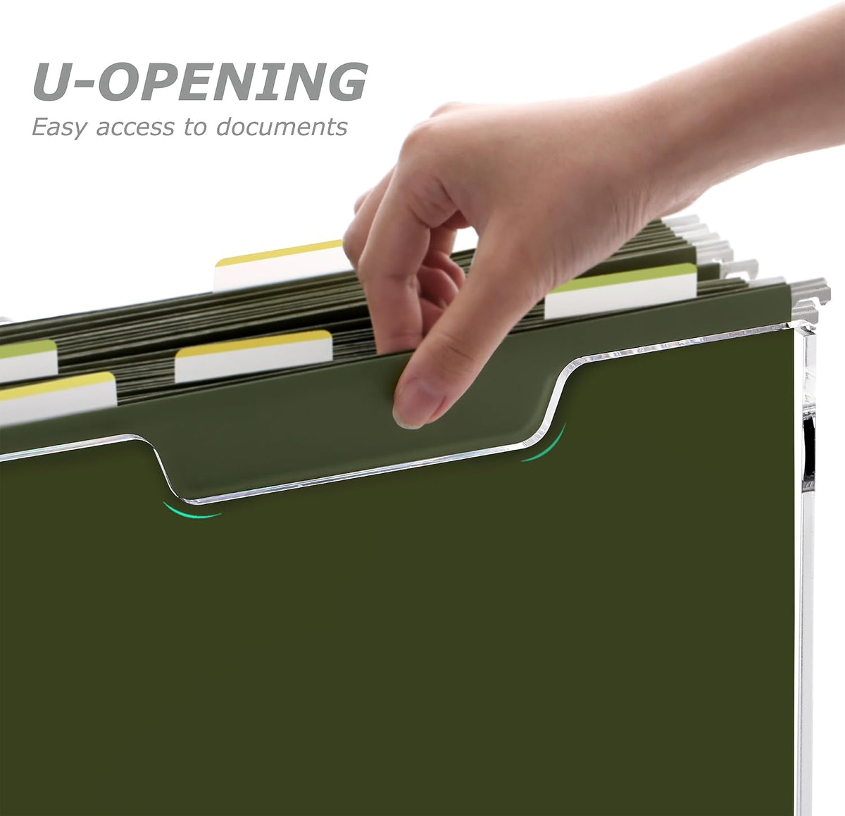 Acrylic Hanging File Organizer Box with Handles