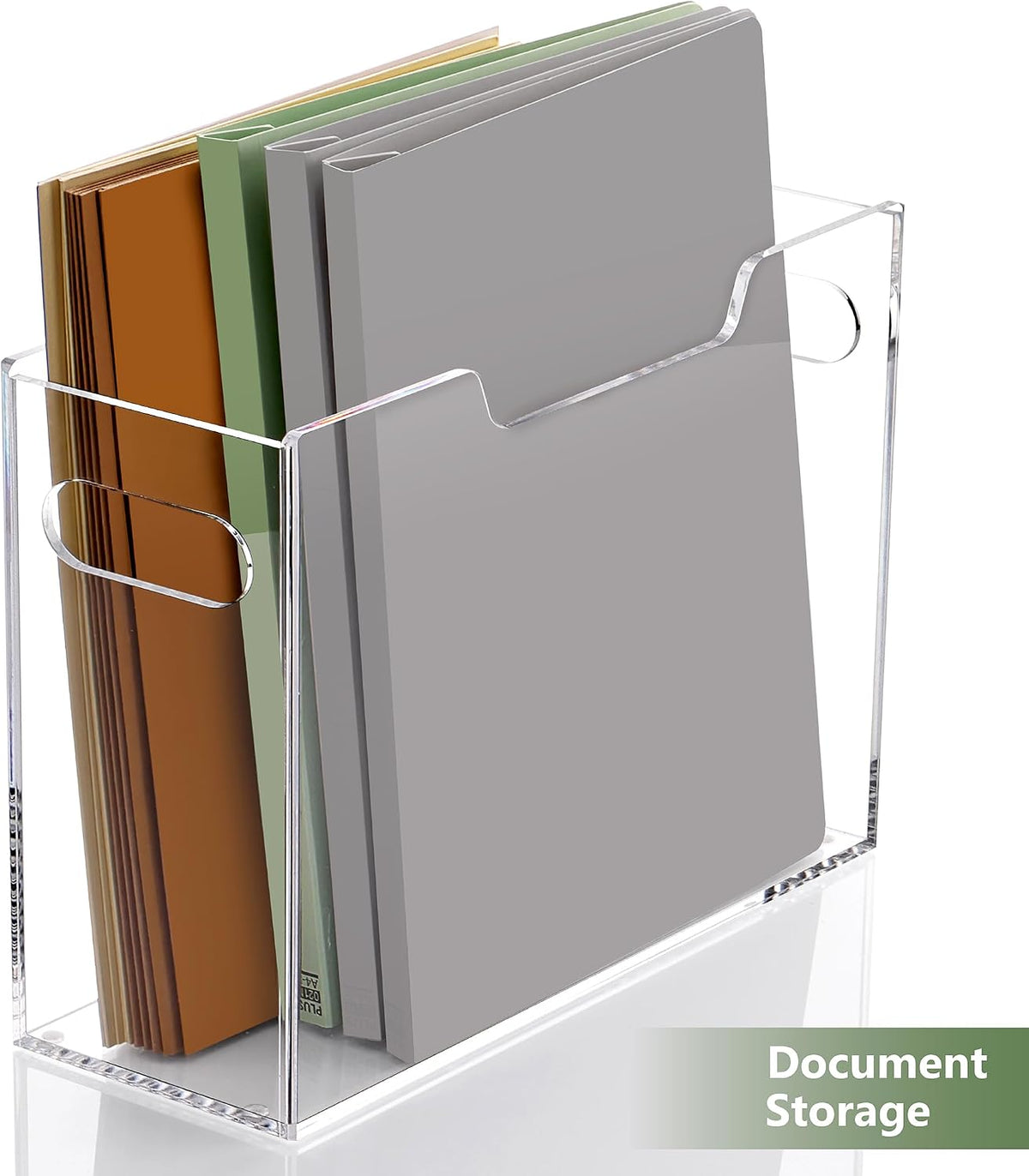Acrylic Hanging File Organizer Box with Handles