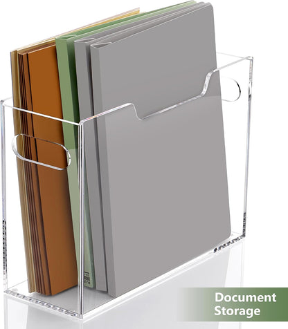 Acrylic Hanging File Organizer Box with Handles