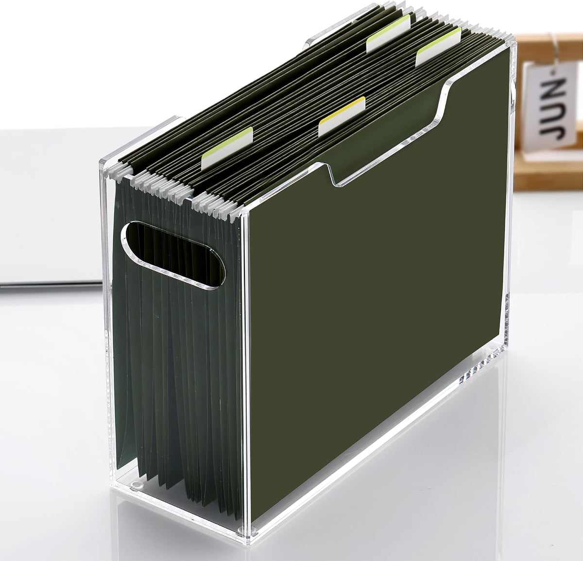 Acrylic Hanging File Organizer Box with Handles
