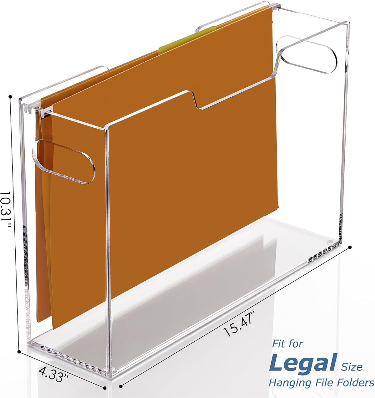Acrylic Hanging File Organizer Box with Handles