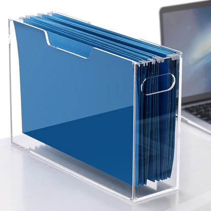 Acrylic Hanging File Organizer Box with Handles