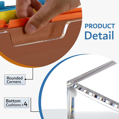 Acrylic Hanging File Organizer Box with Handles