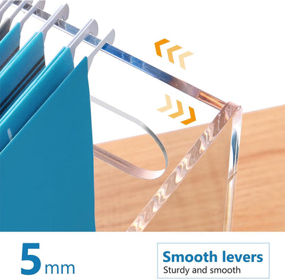 Acrylic Hanging File Organizer Box with Handles