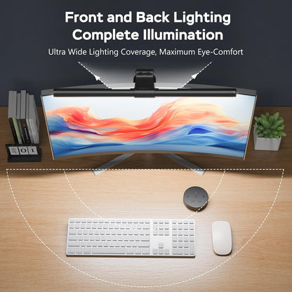 Monitor Light Bar with Remote, Ra95 Computer Monitor Lamp for Eye Caring, USB Reading Lamp Task Lamp, Dimmable Light Bar with Backlight, No Glare Space Saving Home Office 16.14" 1-Pack