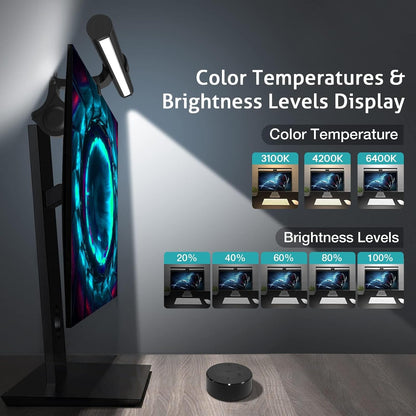 Monitor Light Bar with Remote, Ra95 Computer Monitor Lamp for Eye Caring, USB Reading Lamp Task Lamp, Dimmable Light Bar with Backlight, No Glare Space Saving Home Office 16.14" 1-Pack