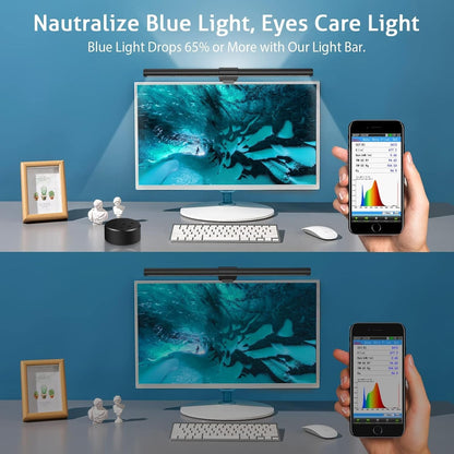 Monitor Light Bar with Remote, Ra95 Computer Monitor Lamp for Eye Caring, USB Reading Lamp Task Lamp, Dimmable Light Bar with Backlight, No Glare Space Saving Home Office 16.14" 1-Pack