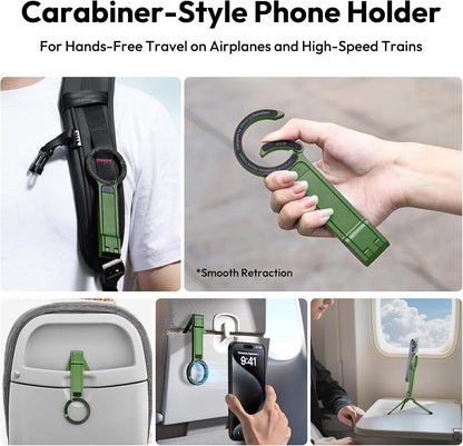 MA30 Magnetic Phone Tripod Stand for iPhone - Aluminium Maglock Smartphone Mini Tripod Pocket Cell Phone Stand Strong Magnet Quick Mount Compatible with iPhone 17 16 15 14 13 12 Series, Black