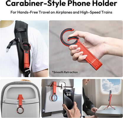 MA30 Magnetic Phone Tripod Stand for iPhone - Aluminium Maglock Smartphone Mini Tripod Pocket Cell Phone Stand Strong Magnet Quick Mount Compatible with iPhone 17 16 15 14 13 12 Series, Black