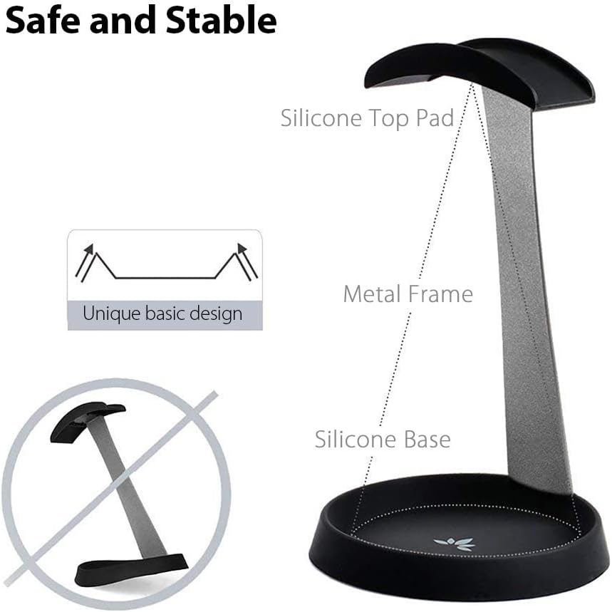 HS102 - Metal Headphone Stand with Cable Holder