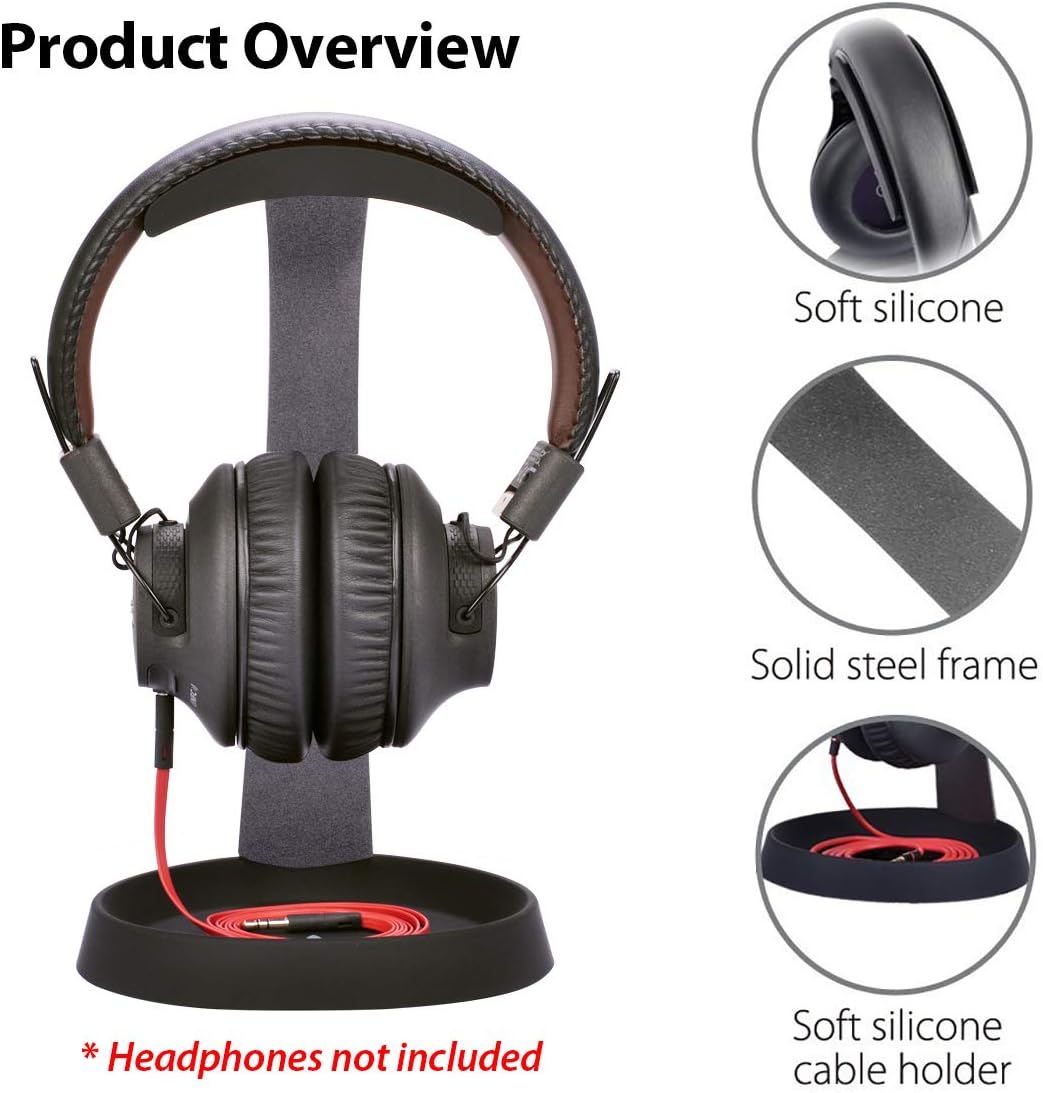 HS102 - Metal Headphone Stand with Cable Holder