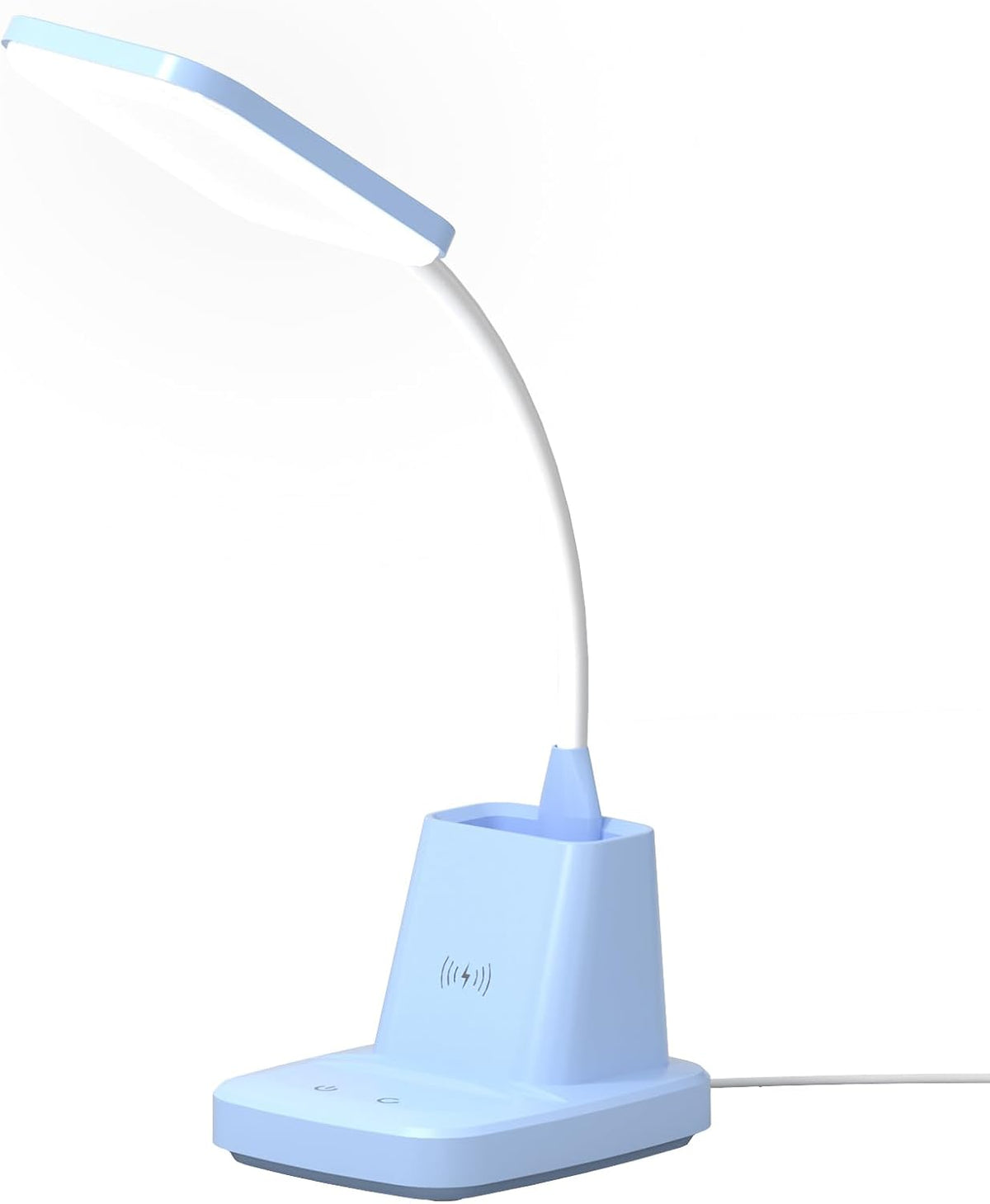 LED Desk Lamp with 10W Wireless Charging & Pen Holder, Black
