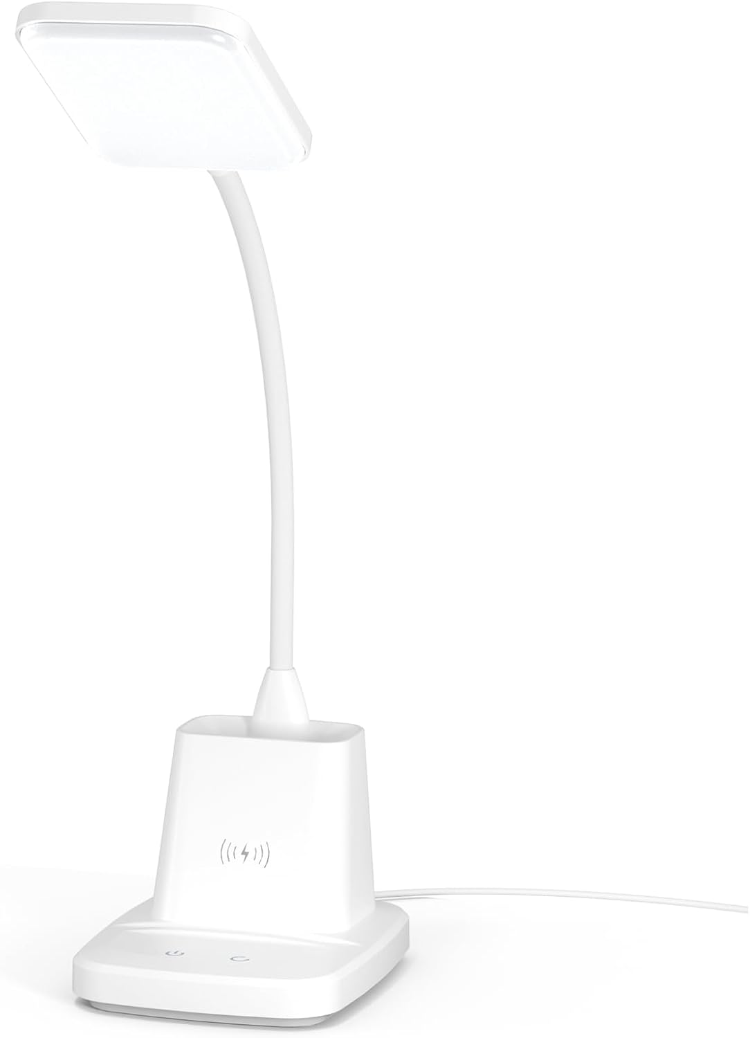 LED Desk Lamp with 10W Wireless Charging & Pen Holder, Black