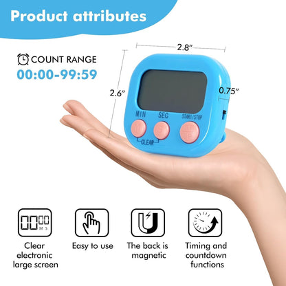 6 Pack Digital Timer for Kids Classroom,Kitchen Timers for Cooking