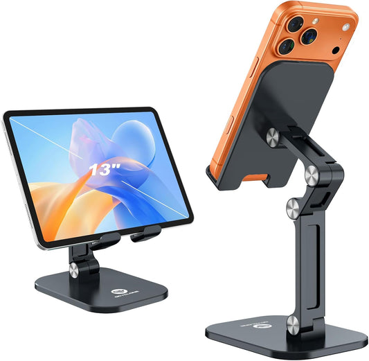 Phone Stand for Desk, Foldable Cell Phone Stand Holder, Black