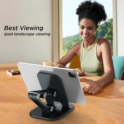 Phone Stand for Desk, Foldable Cell Phone Stand Holder, Black