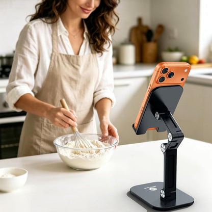 Phone Stand for Desk, Foldable Cell Phone Stand Holder, Black