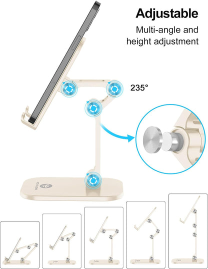 Phone Stand for Desk, Foldable Cell Phone Stand Holder, Black