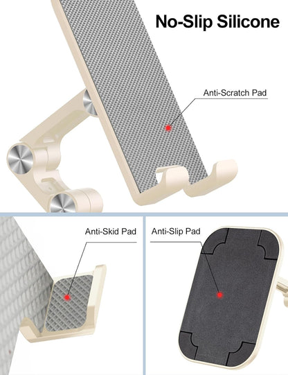 Phone Stand for Desk, Foldable Cell Phone Stand Holder, Black