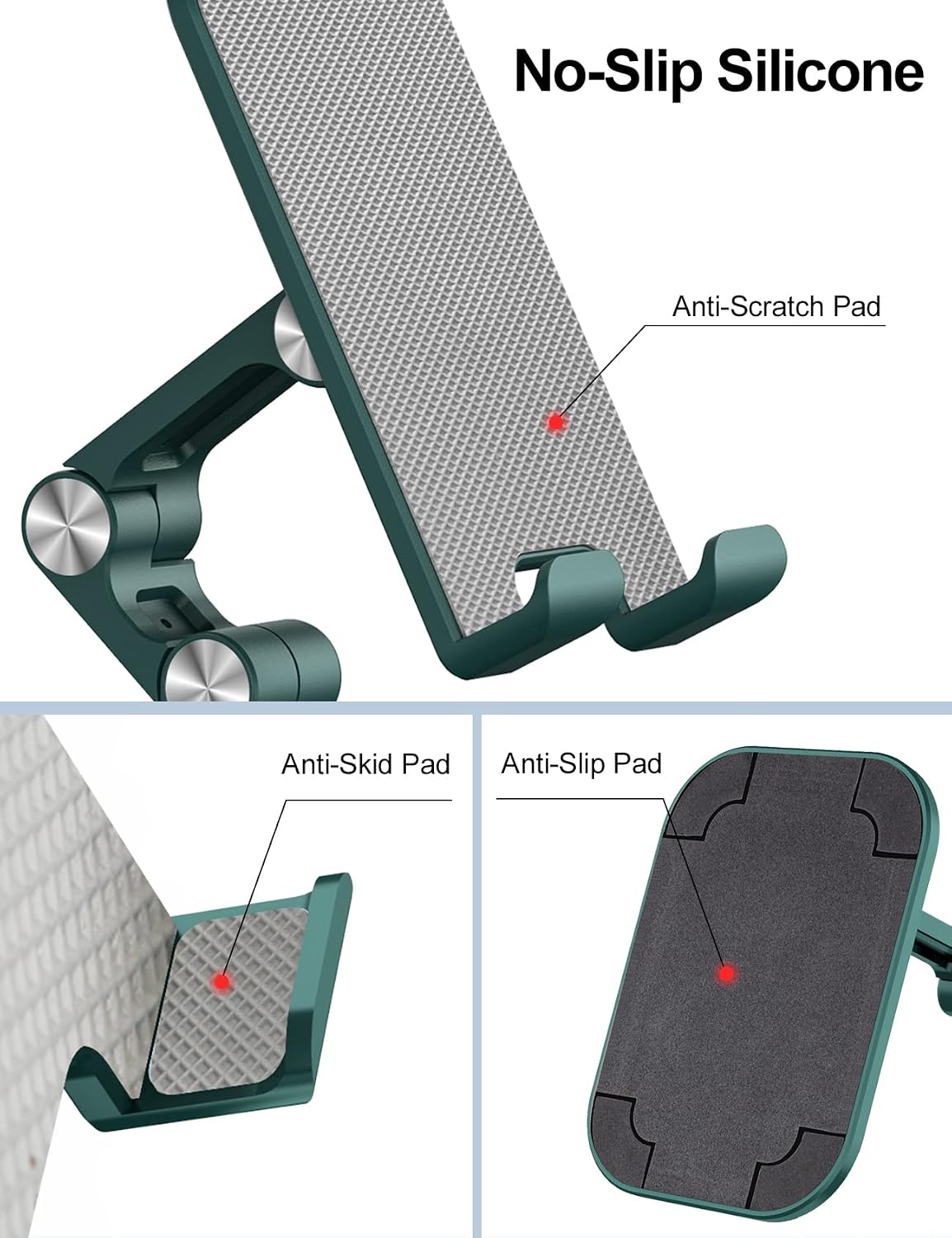 Phone Stand for Desk, Foldable Cell Phone Stand Holder, Black