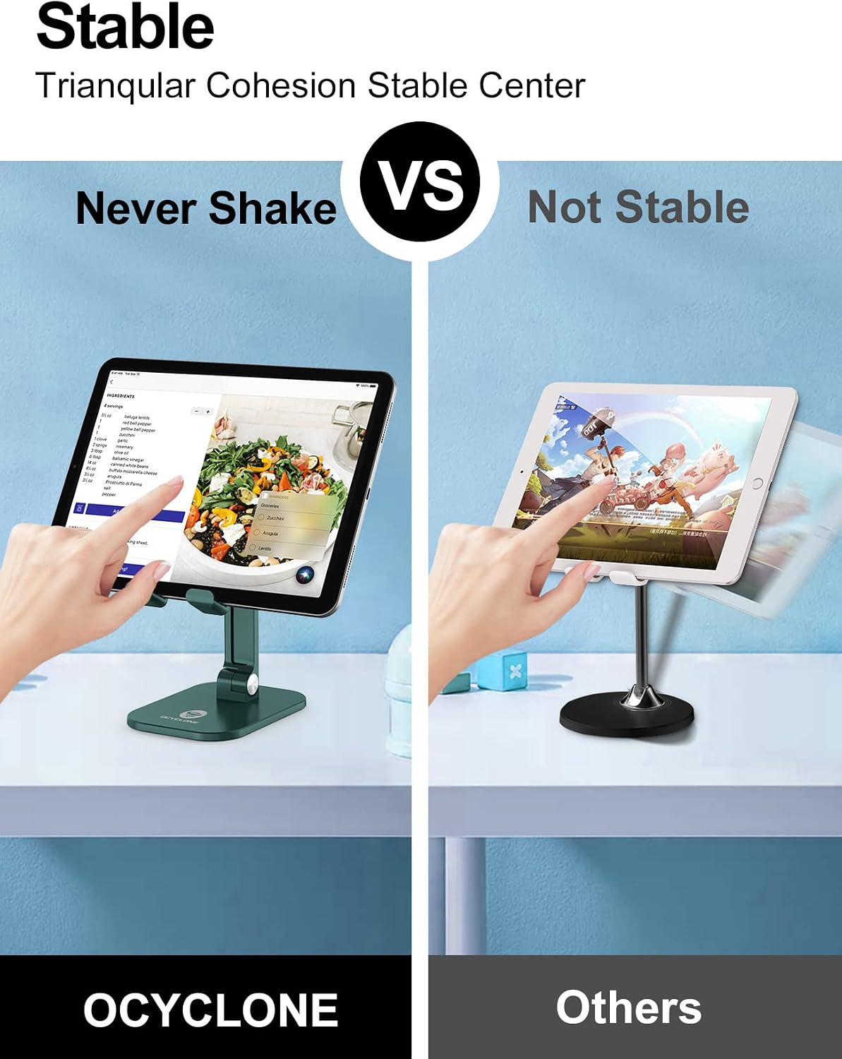 Phone Stand for Desk, Foldable Cell Phone Stand Holder, Black