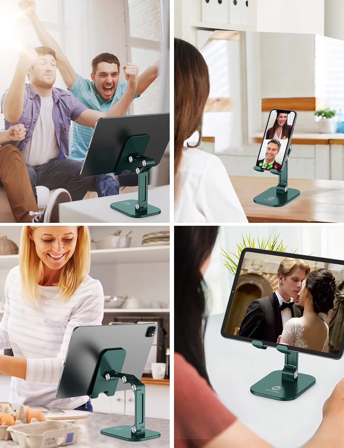 Phone Stand for Desk, Foldable Cell Phone Stand Holder, Black