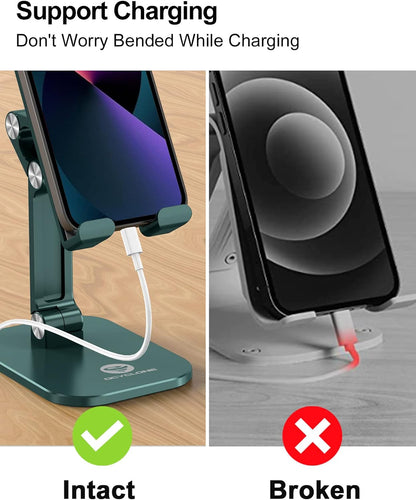 Phone Stand for Desk, Foldable Cell Phone Stand Holder, Black