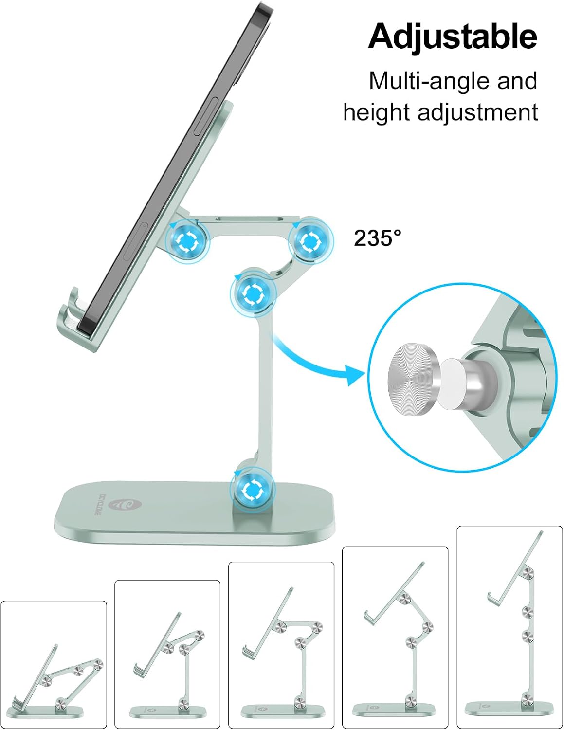 Phone Stand for Desk, Foldable Cell Phone Stand Holder, Black