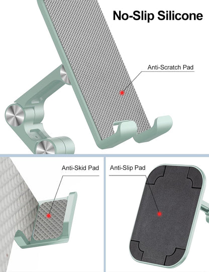 Phone Stand for Desk, Foldable Cell Phone Stand Holder, Black