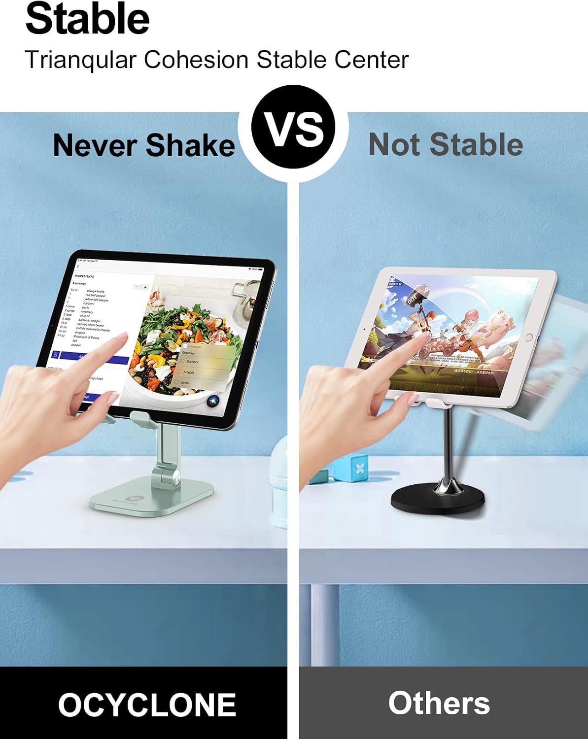 Phone Stand for Desk, Foldable Cell Phone Stand Holder, Black