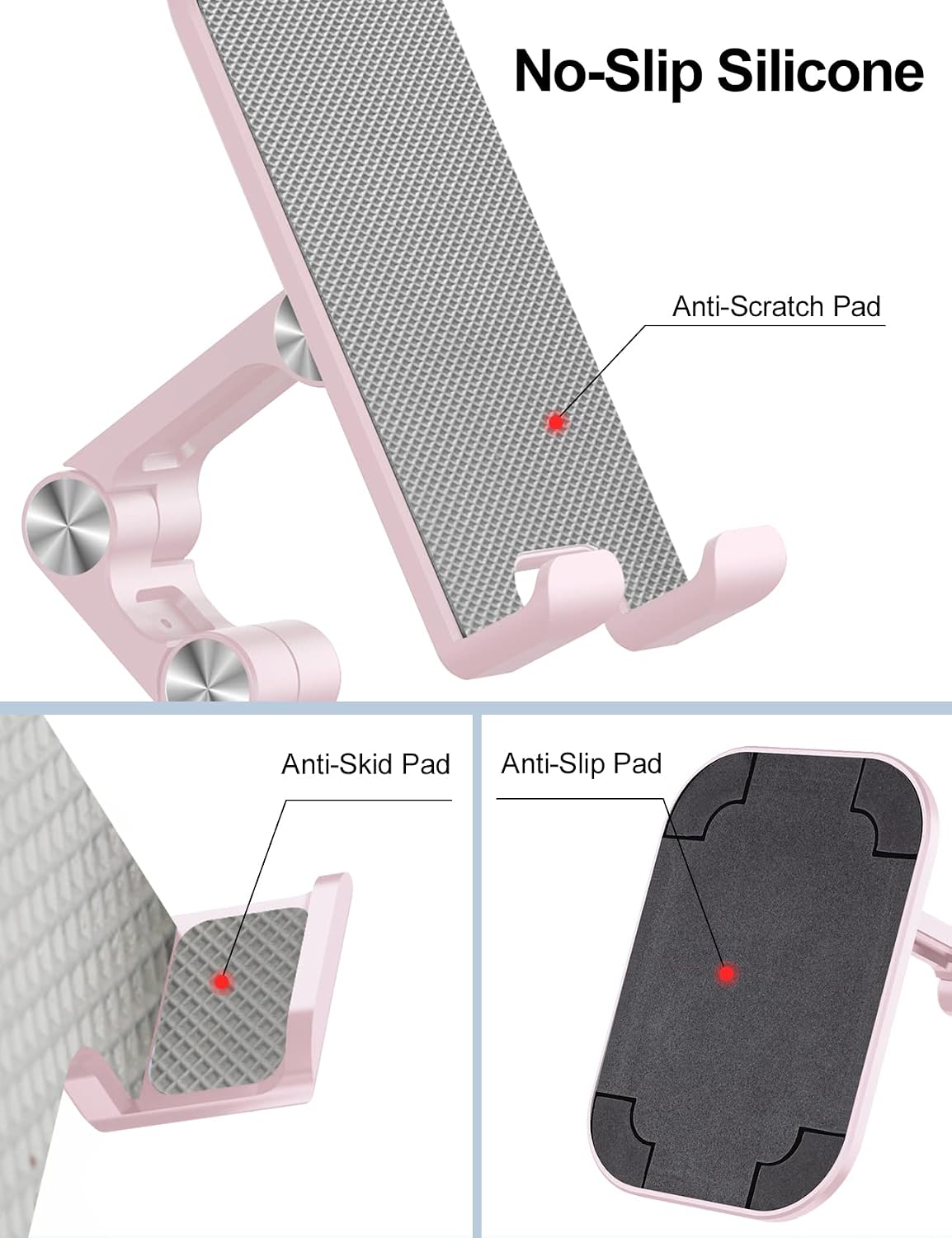 Phone Stand for Desk, Foldable Cell Phone Stand Holder, Black