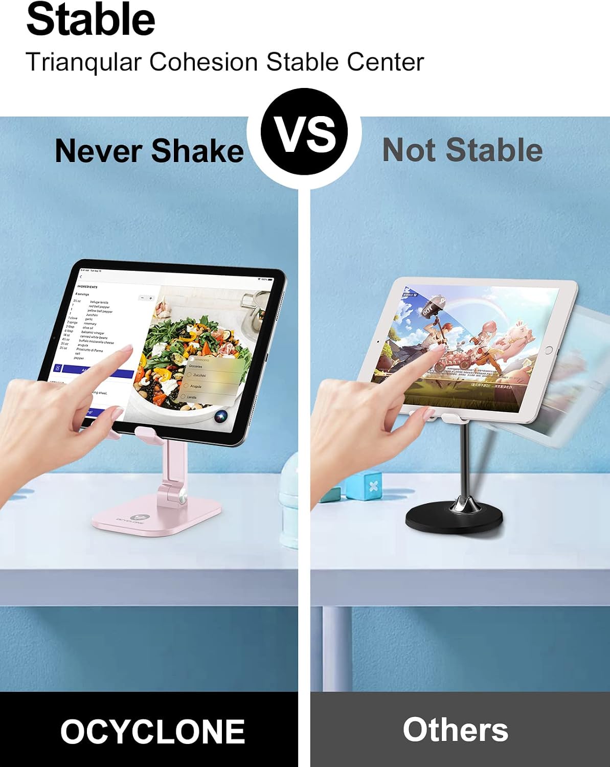 Phone Stand for Desk, Foldable Cell Phone Stand Holder, Black