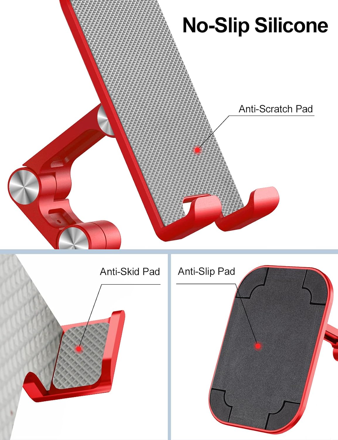 Phone Stand for Desk, Foldable Cell Phone Stand Holder, Black